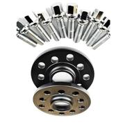 Forged Wheels Spacer For Vw For Golf For Bora For Polo For Jetta Modification Accessories 20mm 0.8 Inch 5x100&5x112 57.1 2pcs Wheel Spacers With 14 * 1.5 Ball Bolts(20mm Black)