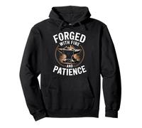 Forged With Fire And Patience Blacksmith Anvil Forge Pullover Hoodie