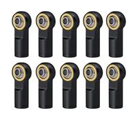 ForgediY 10Pcs Metal M4 Counter Clock-wise Thread Ball End Head Link Rod Joint Compatible With RC Car Models 1 10 Scale(Black 10Pcs)