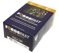 ForgeFast Elite Fast-Start Woodscrews | 5.0 x 100mm | Zinc Yellow | Box 100 | Zinc Yellow Passivated Elite Wood Screws Countersunk Torx Drive Fasteners for Hardwood MDF Timber Joining