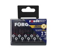 Forgefast FFBITSETP1225 Impact Bit Set - Pozi 25Mm - 12 Piece Assorted (Kit Of 12Pc)