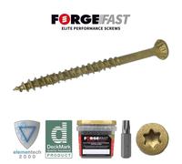 Forgefix ForgeFast TORX Compatible Decking Screws CSK Tan 4.5x50 T25 Tub 600 FOR