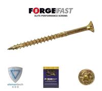 ForgeFast Elite Fast-Start Woodscrews | 4.0 x 45mm | Zinc Yellow | Box 200
