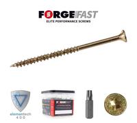 ForgeFast Elite Low-Torque Woodscrews | 5.0 x 50mm | Zinc Yellow Passivated | Tub 600