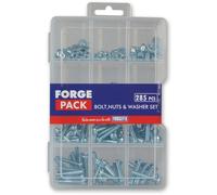 ForgePack Bolts w/Nuts & Washers | Assorted | Zinc Plated | Pack 285