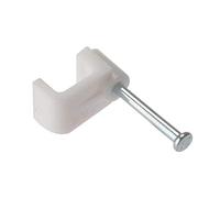 Fandf FCCBW Cable Clips - Flat - White Bellwire (Box Of 100)