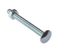 Fandf 10CB10200 Carriage Bolts With Hex Nuts - Zinc Plated M10 X 200Mm (Bag Of 10)