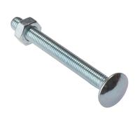 Forgefix Carriage Bolt & Nut Zp M8 X 150Mm Bag 10 in Silver Forgefix Silver