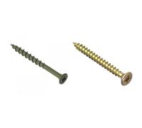 ForgeFix Countersunk Decking Screws | 4.5 x 55mm | Green | Box 200 & Multi-Purpose Single Thread Screws | 4.0 x 40mm | Zinc Yellow Passivated | Box 200