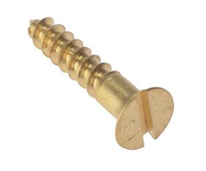 Forgefix CSK124B Countersunk Slotted Head Wood Screw - Solid Brass