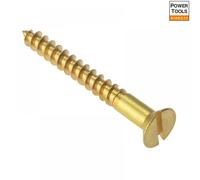Forgefix Wood Screw Slotted Countersunk Solid Brass 1 3/4" x 10 Box 200