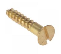 ForgeFix Wood Screw Slotted CSK Solid Brass 1 x 6 Box 200