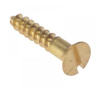 Forgefix Wood Screw Slotted CSK Solid Brass 2in x 6 Box 200 FORCSK26B