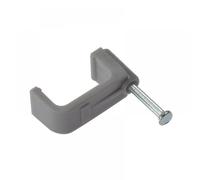 ForgeFix Cable Clips - Flat | 6.00mm | Grey Plastic Clip, Zinc Plated Nail | Box 100