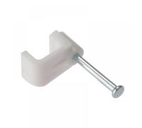 Fandf FCCBW Cable Clips - Flat - White Bellwire (Box Of 100)