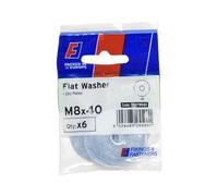 Forgefix Flat Washers ZP M8 x 40mm ForgePack 6, bright zinc plated for increased corrosion resistance