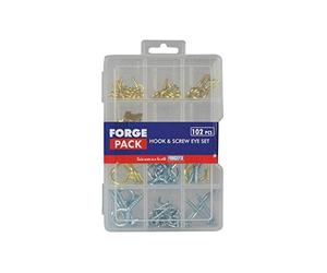 Forgefix FORFPHESET Hook and Screw Eye Kit Forge Pack - Silver (102-Piece)