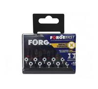 Forgefix Forgefast Pozidriv Compatible Impact Bit Set, 12 Piece Black Phosphate (One Size)