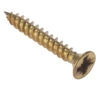 Forgefix General Purpose Pozi Screws Electro Brass 1.1/4 Inch Box Of 200