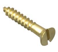 Forgefix High-Quality Solid Brass Wood Screws With Slotted Raised Head - 1 Inch X 8 Pack