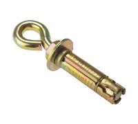 ForgeFix Masonry Anchors - Eye Bolts | M10 | Zinc Yellow Passivated | Bag 5