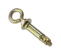 ForgeFix Masonry Anchors - Eye Bolts | M6 | Zinc Yellow Passivated | Bag 10