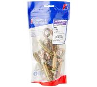 ForgeFix Masonry Anchors - Eye Bolts | M8 | Zinc Yellow Passivated | Bag 10