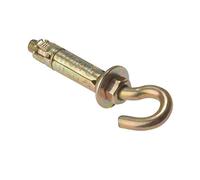 ForgeFix Masonry Anchors - Hook Bolts | M6 | Zinc Yellow Passivated | Bag 10