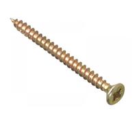 F&F Screws ForgeFix Multi-Purpose Single Thread 4.0 x 50mm Zinc Yellow Passivated Box 200