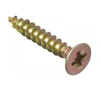 F&F Screws Multi-Purpose Single-Thread 5.0 x 25mm Zinc Yellow Passivated Box 200