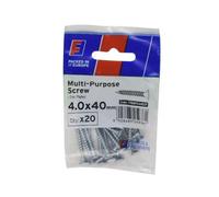 Forgefix Multi-Purpose Pozi Screw Csk St Zp 4. X 40mm Forgepack 20 Forfpms440Z