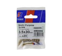 Forgefix Multi-Purpose Pozi Screw CSK ST ZYP 3.5 x 30mm ForgePack 20, they are suitable for numerous ironmongery, joinery, electrical and plumbing applications.