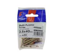 Forgefix Multi-Purpose Pozi Screw CSK ST ZYP 3.5 x 40mm ForgePack 20. They are suitable for numerous ironmongery, joinery, electrical and plumbing applications.