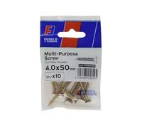 Forgefix Multi-Purpose Pozi Screw CSK ST ZYP 4.0 x 50mm ForgePack 10, they are suitable for numerous ironmongery, joinery, electrical and plumbing applications.