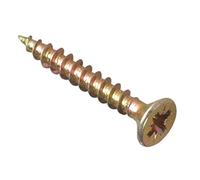 ForgeFix Multi-Purpose Single Thread Screws | 3.0 x 25mm | Zinc | Box 200 | Zinc Yellow Passivated Single-Thread Screws Countersunk Pozidrive Wood Fasteners for Timber Board MDF Plastic