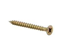 ForgeFix Multi-Purpose Single Thread Screws | 3.5 x 20mm | Zinc | Box 200 | Zinc Yellow Passivated Single-Thread Screws Countersunk Pozidrive Wood Fasteners for Timber Board MDF Plastic