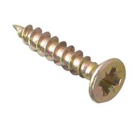 ForgeFix Multi-Purpose Single Thread Screws | 3.5 x 25mm | Zinc Yellow Passivated | Box 200