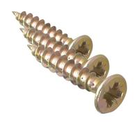ForgeFix Multi-Purpose Single Thread Screws | 3.5 x 25mm | Zinc Yellow Passivated | Box 200 (Pack of 3)
