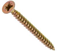 ForgeFix Multi-Purpose Single Thread Screws | 4.0 x 45mm | Zinc | Box 200 | Zinc Yellow Passivated Single-Thread Screws Countersunk Pozidrive Wood Fasteners for Timber Board MDF Plastic