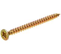 ForgeFix Multi-Purpose Single Thread Screws | 4.0 x 50mm | Zinc | Box 200 | Zinc Yellow Passivated Single-Thread Screws Countersunk Pozidrive Wood Fasteners for Timber Board MDF Plastic