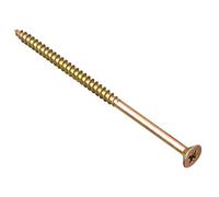ForgeFix Multi-Purpose Single Thread Screws | 5.0 x 100mm | Zinc | Box 100 | Zinc Yellow Passivated Single-Thread Screws Countersunk Pozidrive Wood Fasteners for Timber Board MDF Plastic