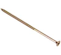 ForgeFix Multi-Purpose Single Thread Screws | 5.0 x 120mm | Zinc | Box 100 | Zinc Yellow Passivated Single-Thread Screws Countersunk Pozidrive Wood Fasteners for Timber Board MDF Plastic