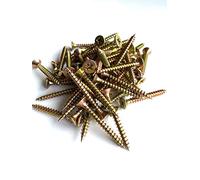 ForgeFix Multi-Purpose Single Thread Screws | 5.0 x 25mm | Zinc | Box 200 | Zinc Yellow Passivated Single-Thread Screws Countersunk Pozidrive Wood Fasteners for Timber Board MDF Plastic