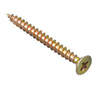 ForgeFix Multi-Purpose Single Thread Screws | 5.0 x 55mm | Zinc | Box 200 | Zinc Yellow Passivated Single-Thread Screws Countersunk Pozidrive Wood Fasteners for Timber Board MDF Plastic