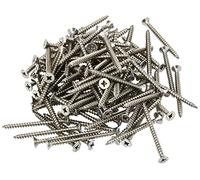 ForgeFix Multi-Purpose Single Thread Screws | 5.0 x 60mm | Steel | Box 100 | A2 Stainless Steel Single Thread Screws Countersunk Pozi-Drive Wood Fasteners for Timber Decking Board Sanitaryware