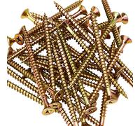 ForgeFix Multi-Purpose Single Thread Screws | 5.0 x 75mm | Zinc | Box 100 | Zinc Yellow Passivated Single-Thread Screws Countersunk Pozidrive Wood Fasteners for Timber Board MDF Plastic