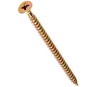 ForgeFix Multi-Purpose Single Thread Screws | 5.0 x 80mm | Zinc Yellow Passivated | Box 100