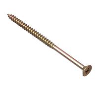ForgeFix Multi-Purpose Single Thread Screws | 5.0 x 90mm | Zinc | Box 100 | Zinc Yellow Passivated Single-Thread Screws Countersunk Pozidrive Wood Fasteners for Timber Board MDF Plastic