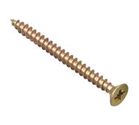 ForgeFix Multi-Purpose Single Thread Screws | 6.0 x 60mm | Zinc | Box 100 | Zinc Yellow Passivated Single-Thread Screws Countersunk Pozidrive Wood Fasteners for Timber Board MDF Plastic