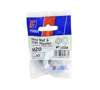 Forgefix Nut & Washer M20 ForgePack 1, bright zinc plated for increased corrosion resistance